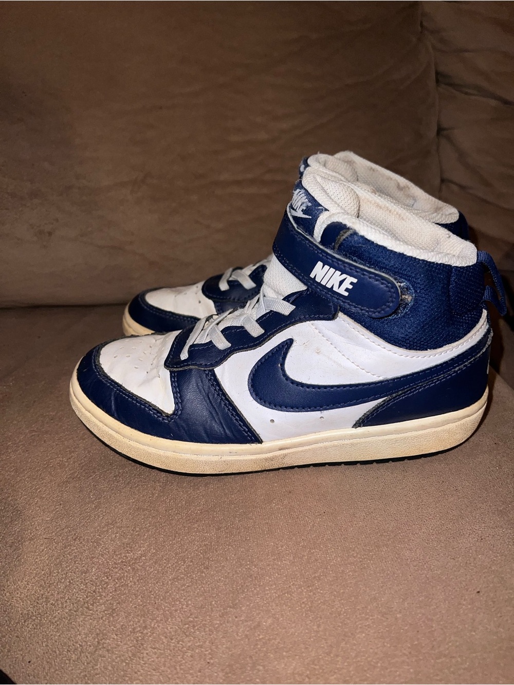 Nike Kids' High-Top Sneakers in White and Navy